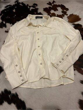 Lucky & Blessed Cream Button-Down Shirt